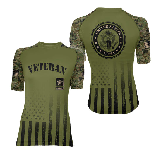 Veteran US Army Women's Short Sleeve Rash Guard