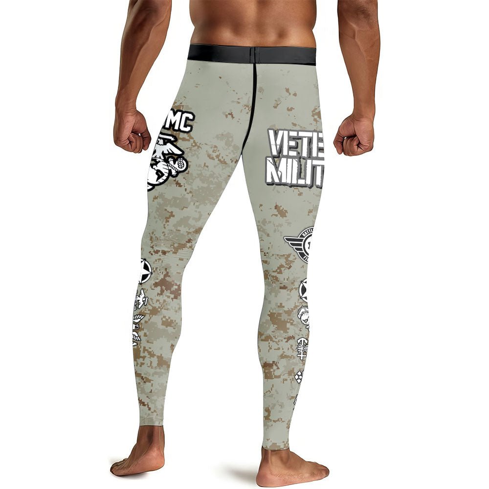 Veteran USMC Uniform Men's Compression Leggings - BattleFitGear