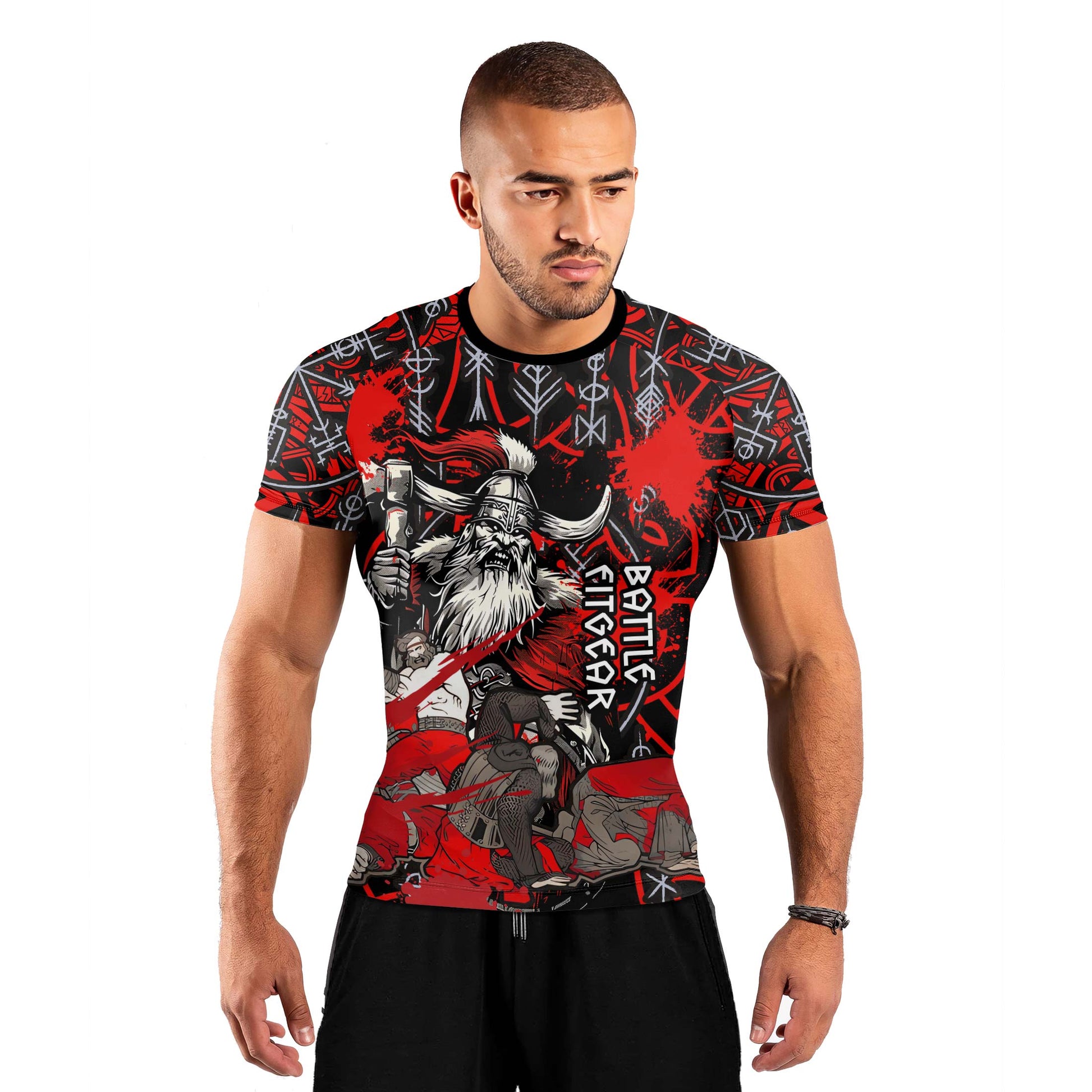 Viking Bloody Berserker Men's Short Sleeve Rash Guard