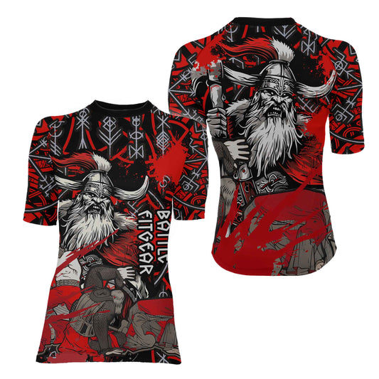 Viking Bloody Berserker Women's Short Sleeve Rash Guard