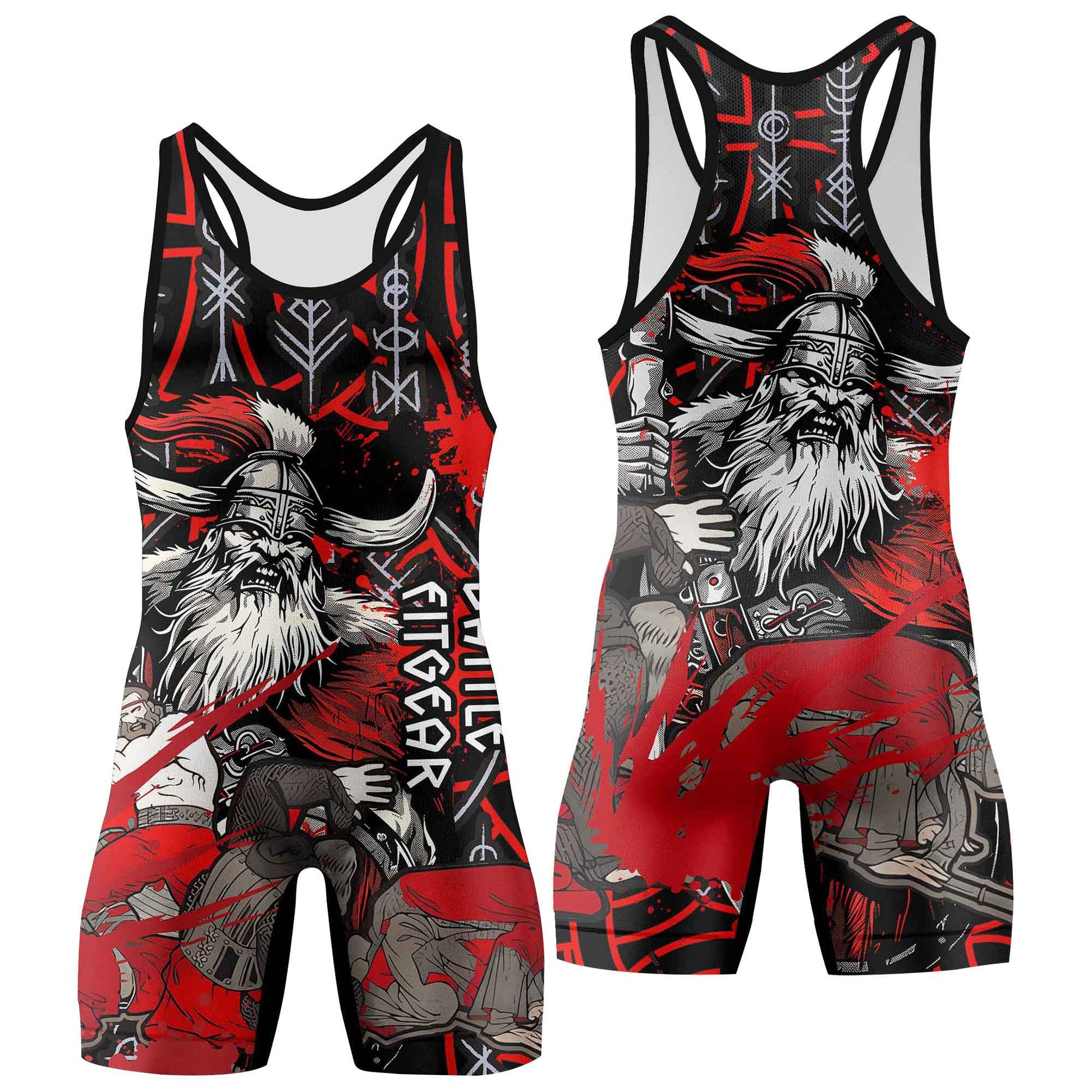 Viking Bloody Berserker Wrestling Singlets