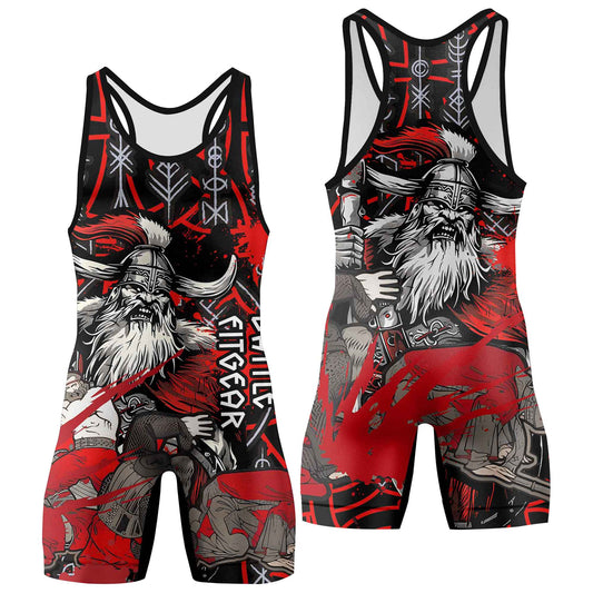 Viking Bloody Berserker Wrestling Singlets