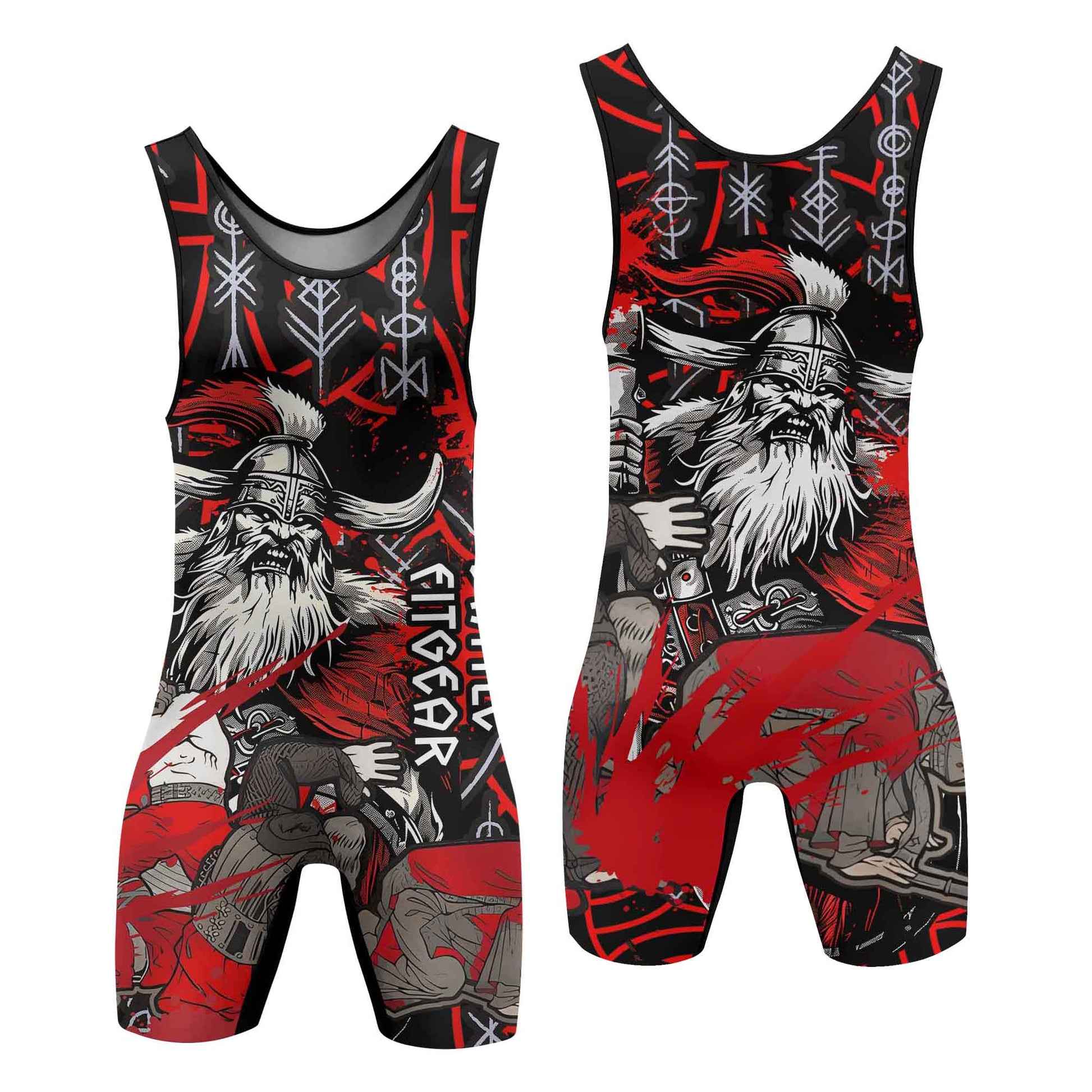 Viking Bloody Berserker Wrestling Singlets