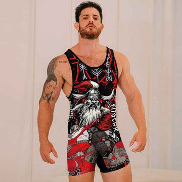 Viking Bloody Berserker Wrestling Singlets