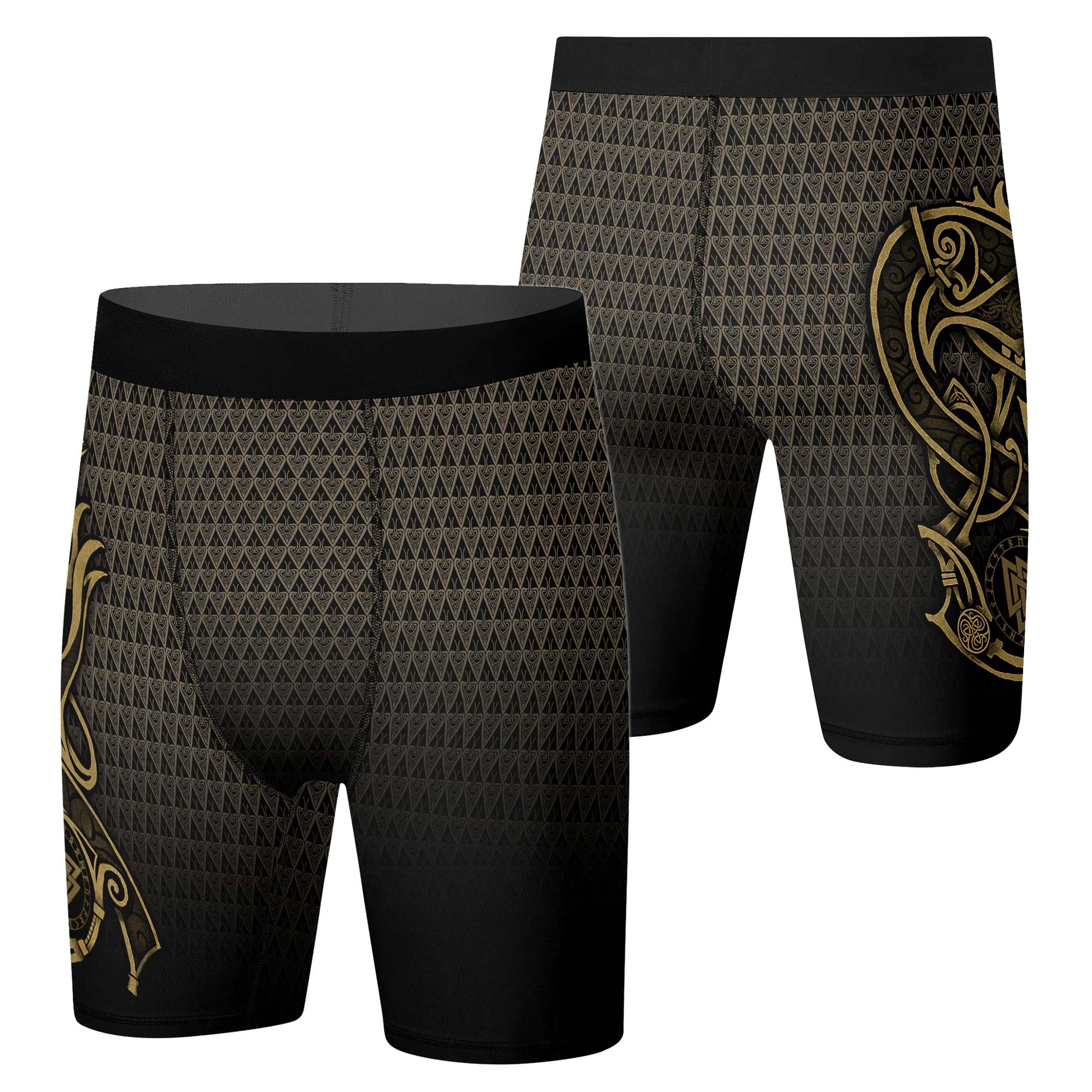 Viking Fenrir Symbol Rune Compression Shorts