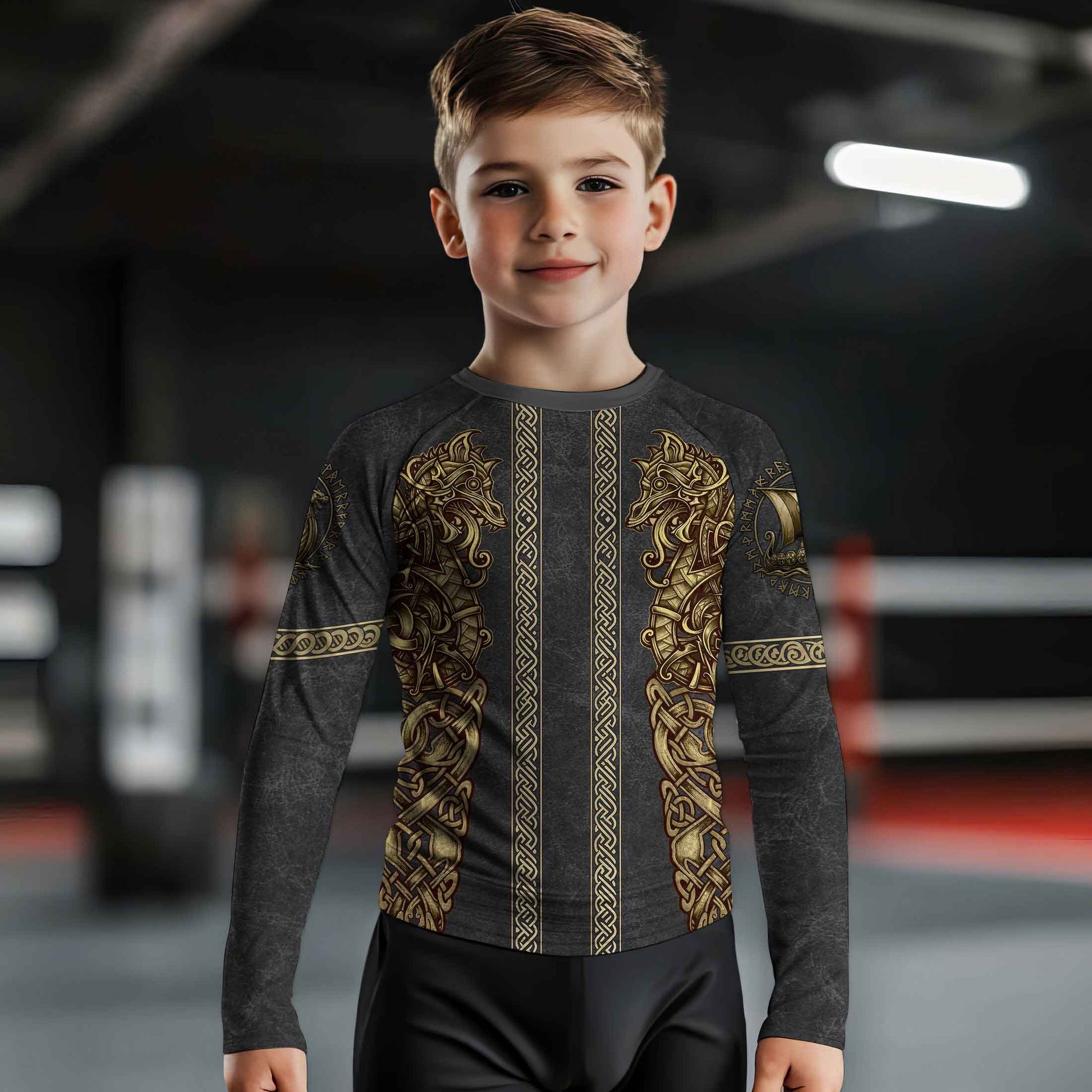 Viking Golden Dragon Kids Rash Guard