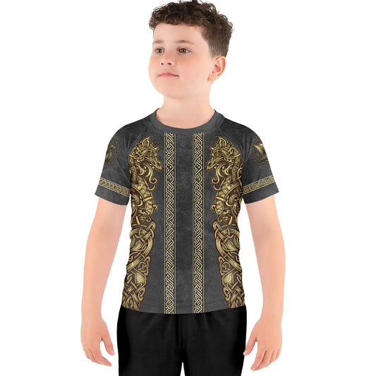 Viking Golden Dragon Kids Rash Guard