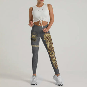 Viking Golden Dragon Leggings