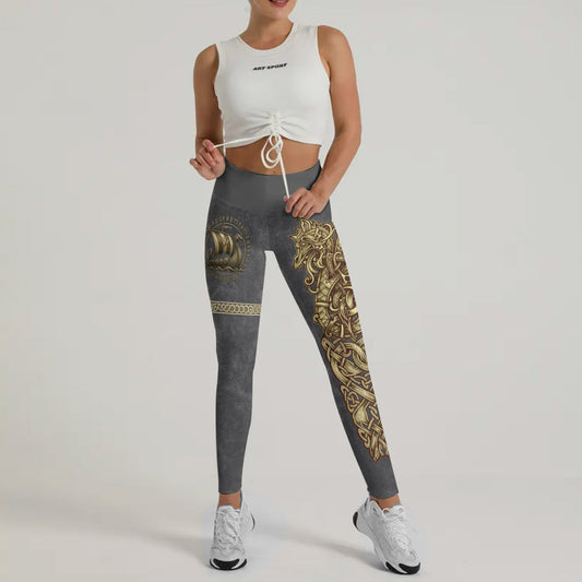 Viking Golden Dragon Leggings