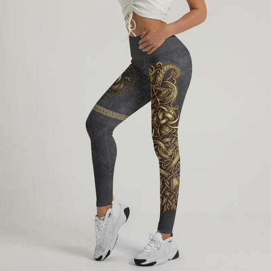 Viking Golden Dragon Leggings