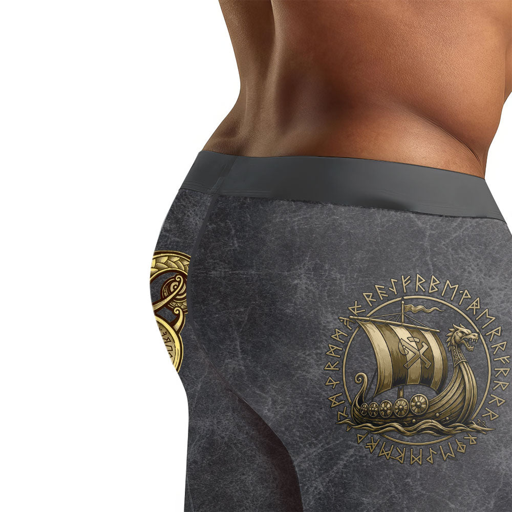 Viking Golden Dragon Men's Compression Leggings