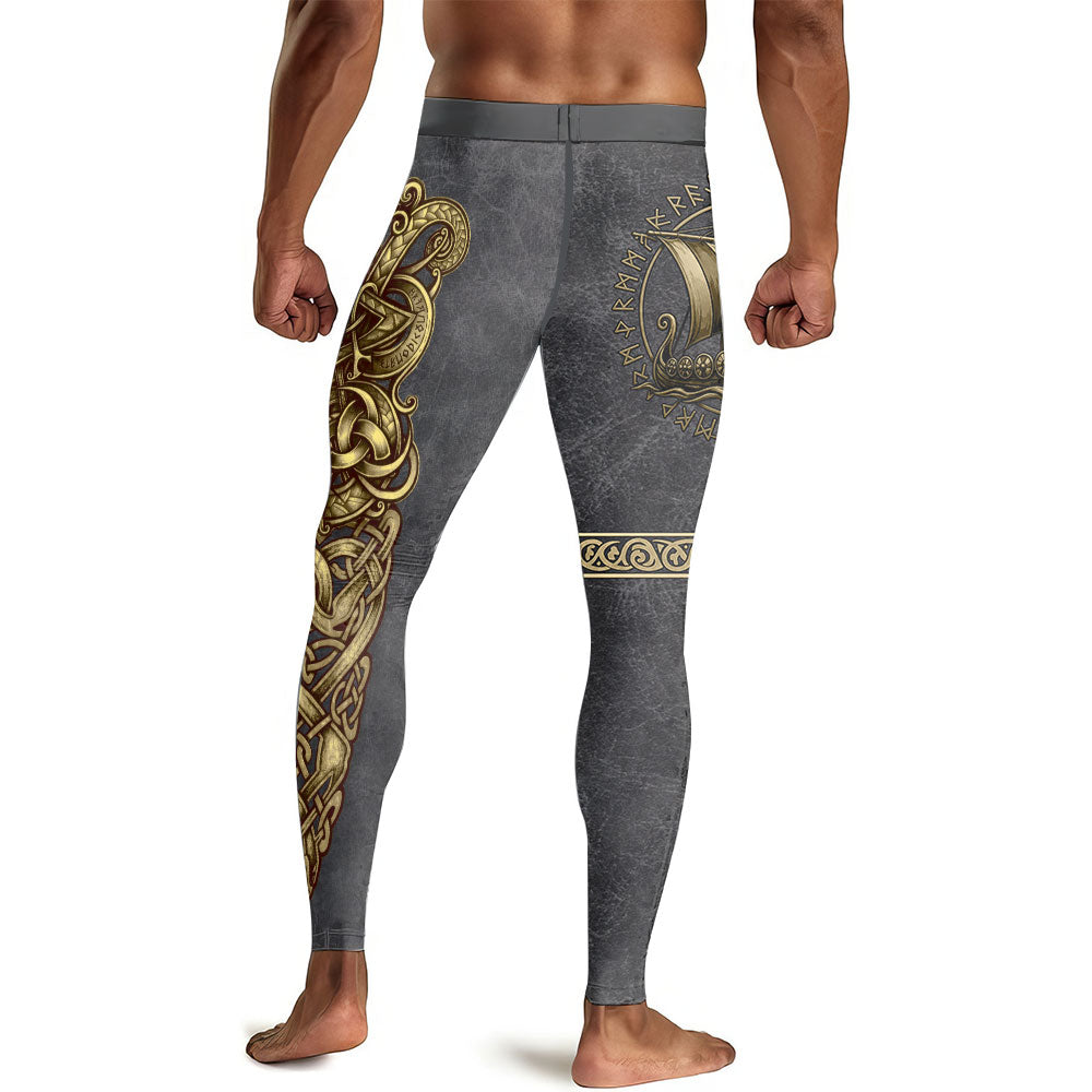 Viking Golden Dragon Men's Compression Leggings