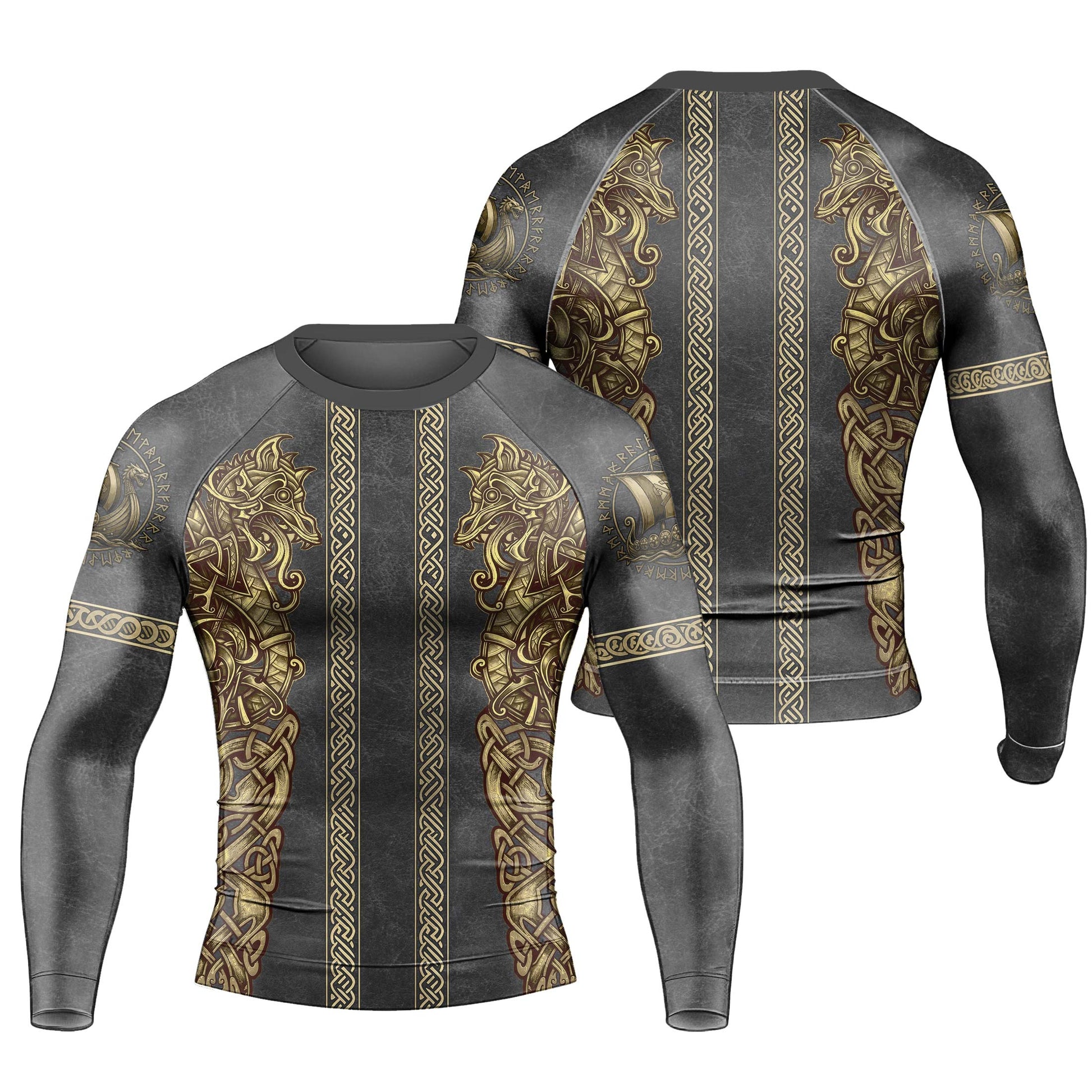 Viking Golden Dragon Men's Long Sleeve Rash Guard