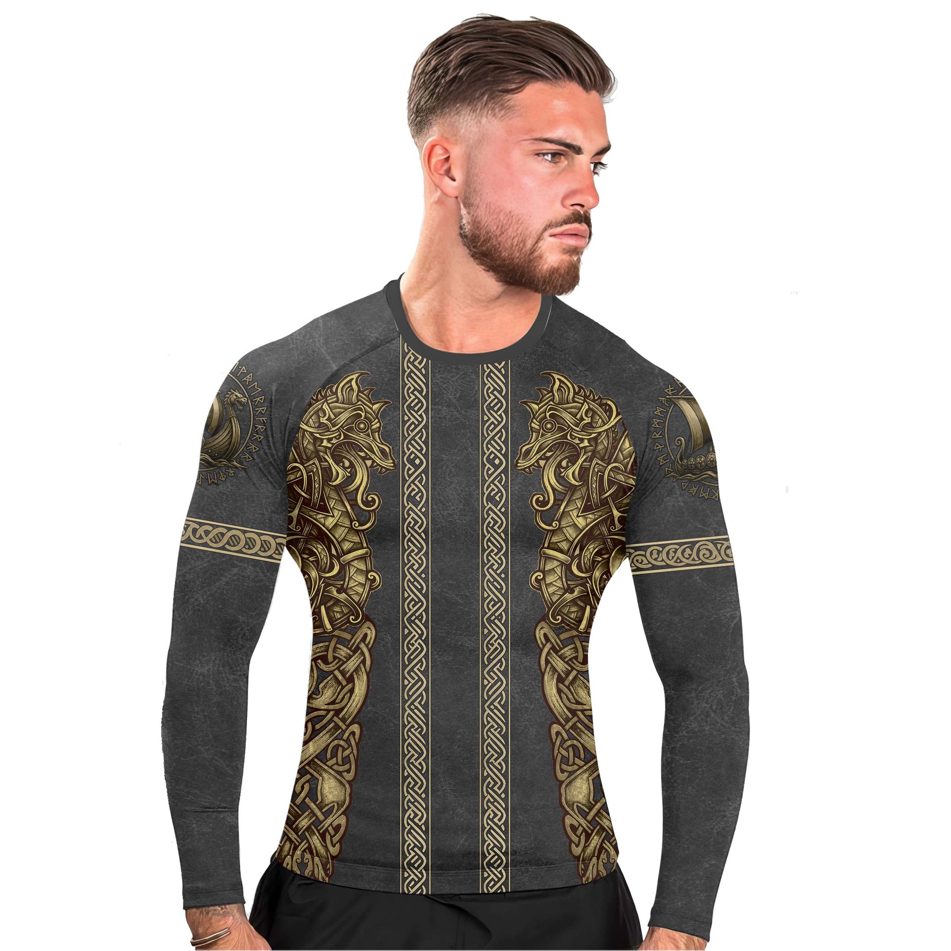 Viking Golden Dragon Men's Long Sleeve Rash Guard