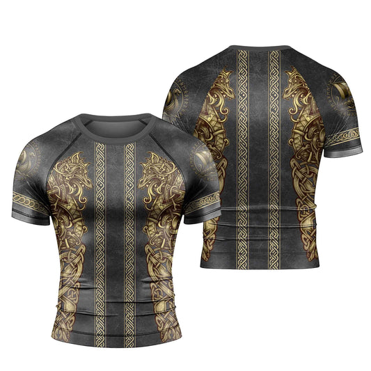 Viking Golden Dragon Men's Short Sleeve Rash Guard