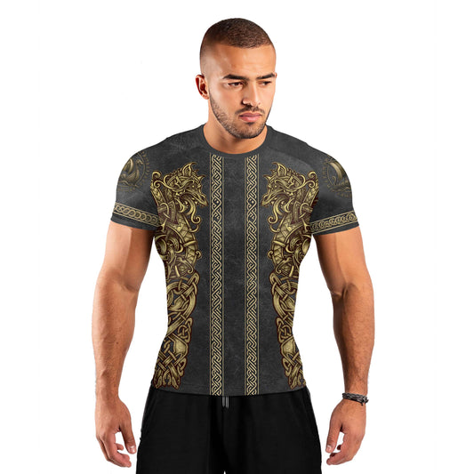 Viking Golden Dragon Men's Short Sleeve Rash Guard