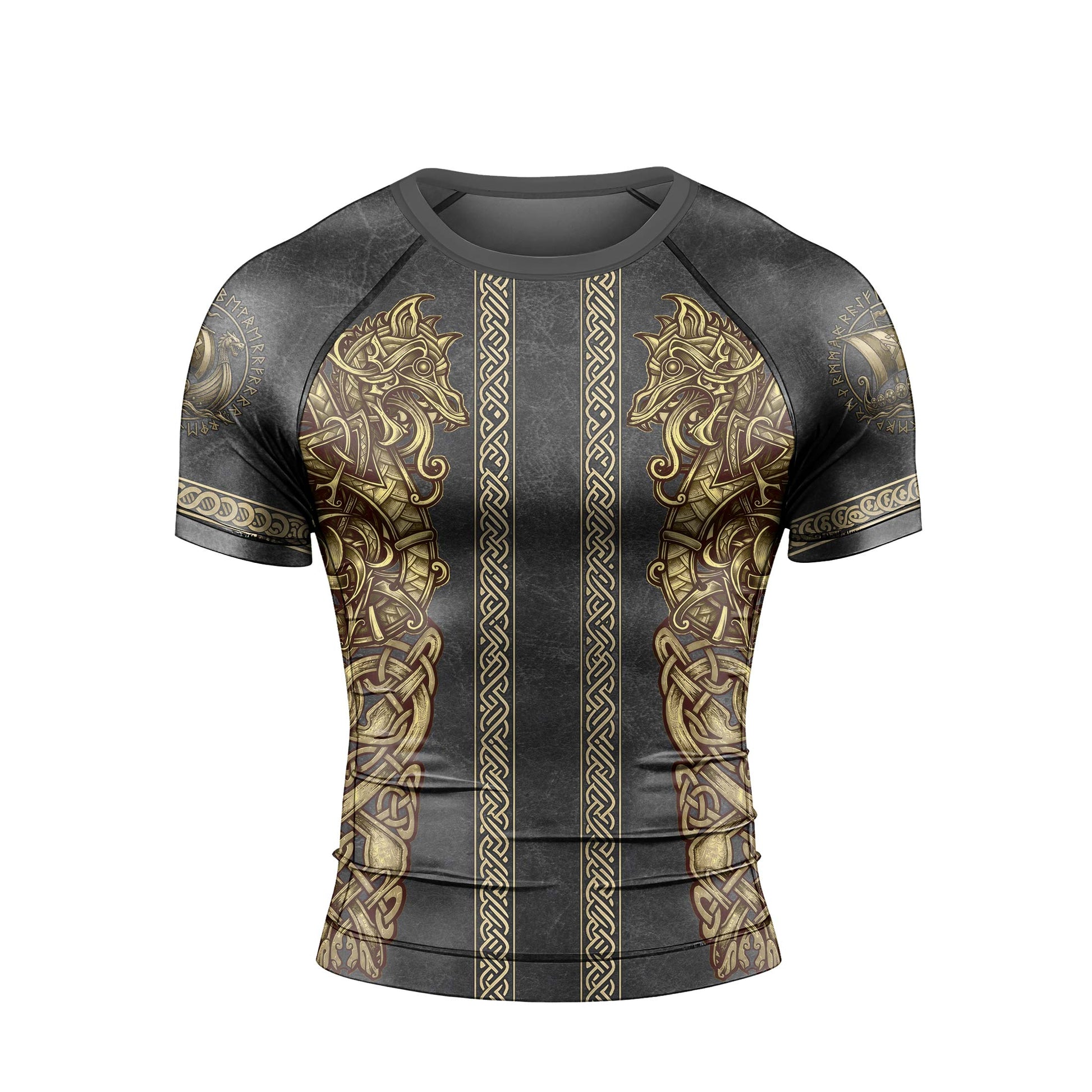Viking Golden Dragon Men's Short Sleeve Rash Guard
