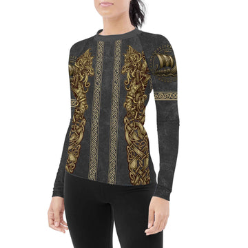 Viking Golden Dragon Women's Long Sleeve Rash Guard