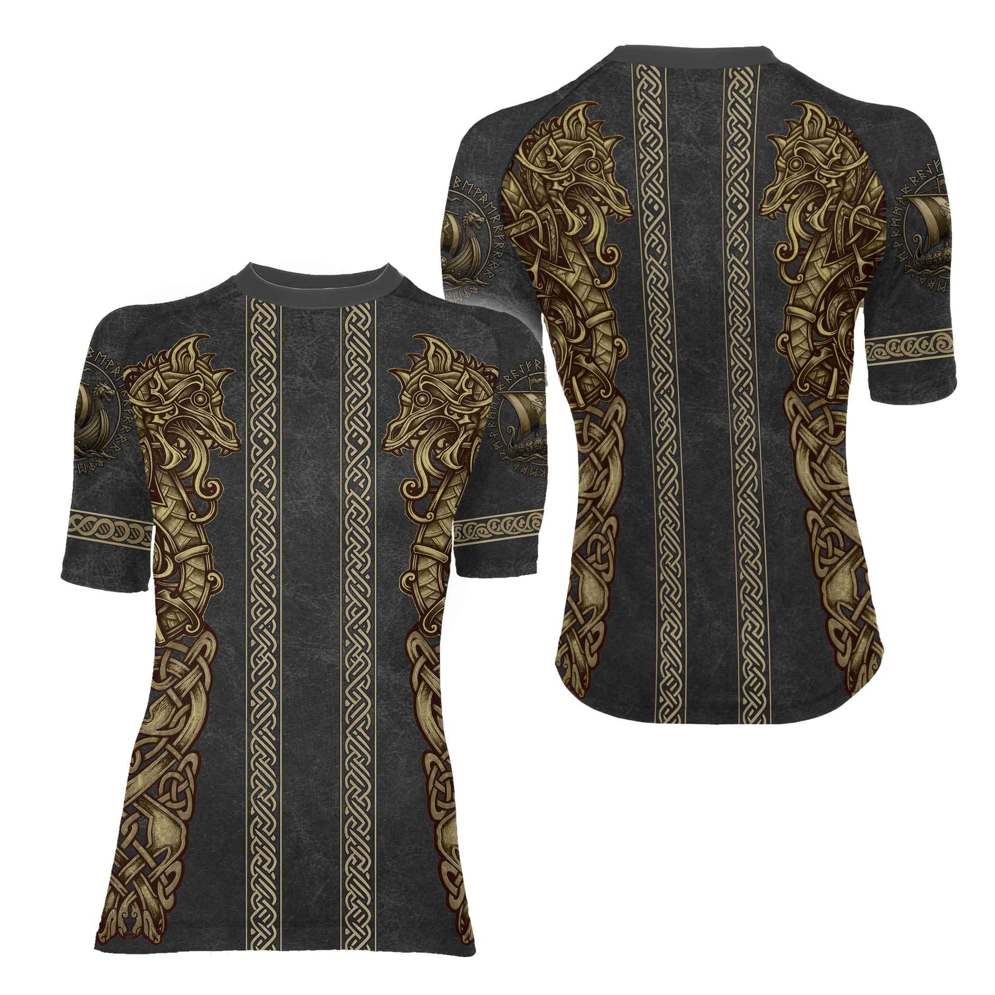 Viking Golden Dragon Women's Short Sleeve Rash Guard