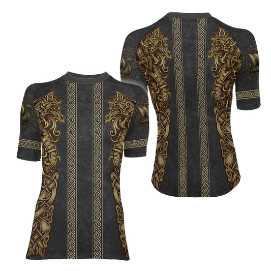 Viking Golden Dragon Women's Short Sleeve Rash Guard