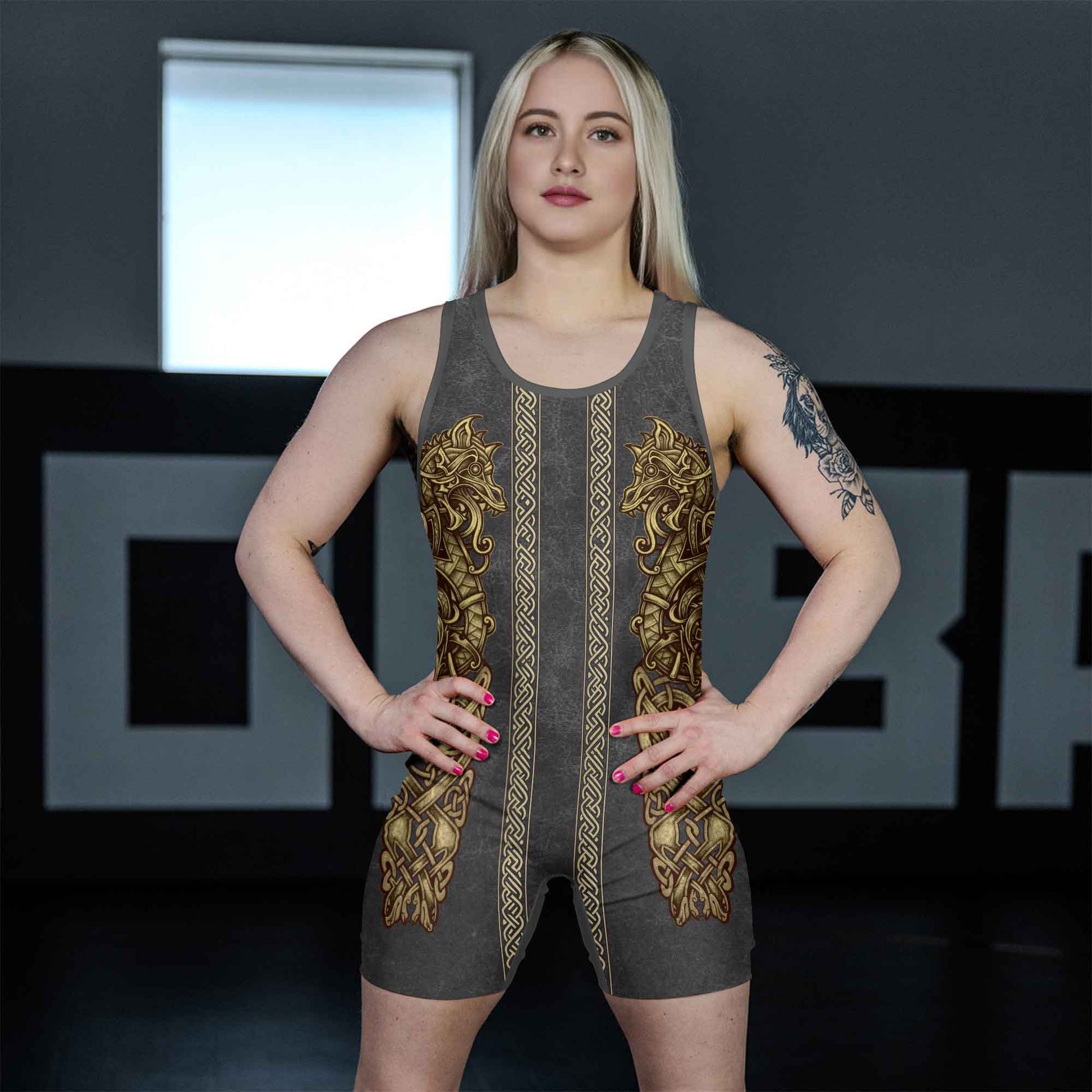 Viking Golden Dragon Wrestling Singlets