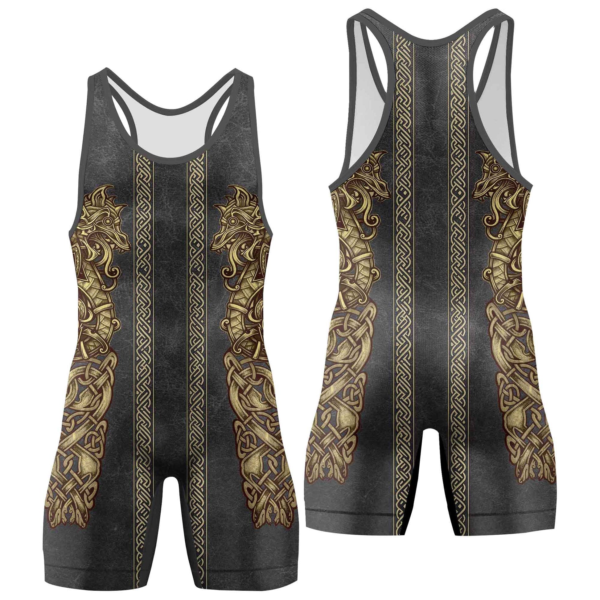 Viking Golden Dragon Wrestling Singlets
