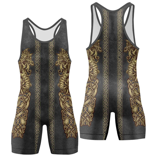 Viking Golden Dragon Wrestling Singlets