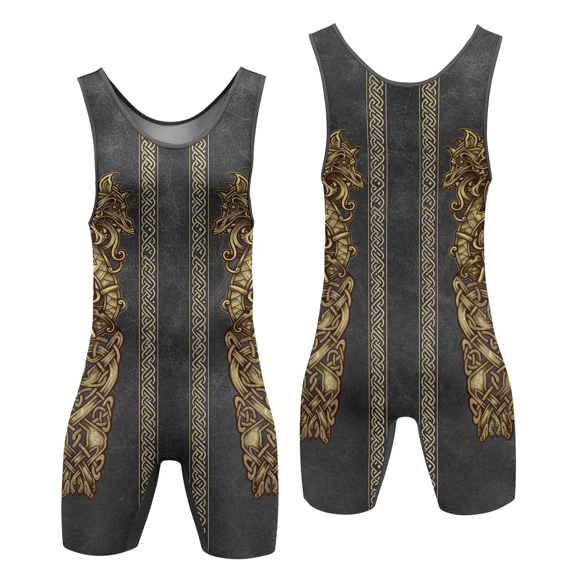 Viking Golden Dragon Wrestling Singlets