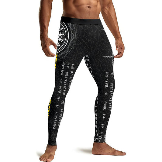 Viking Norse Rune Men's Compression Leggings - BattleFitGear