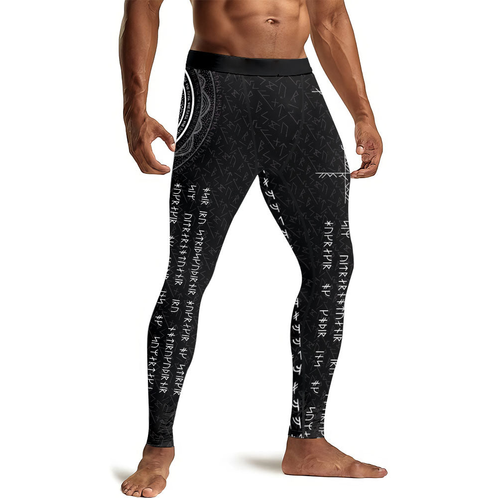 Viking Norse Rune Men's Compression Leggings - BattleFitGear