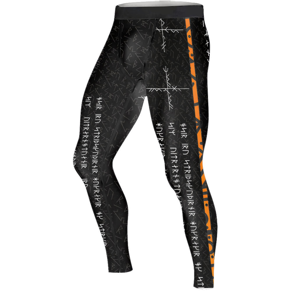 Viking Norse Rune Men's Compression Leggings - BattleFitGear