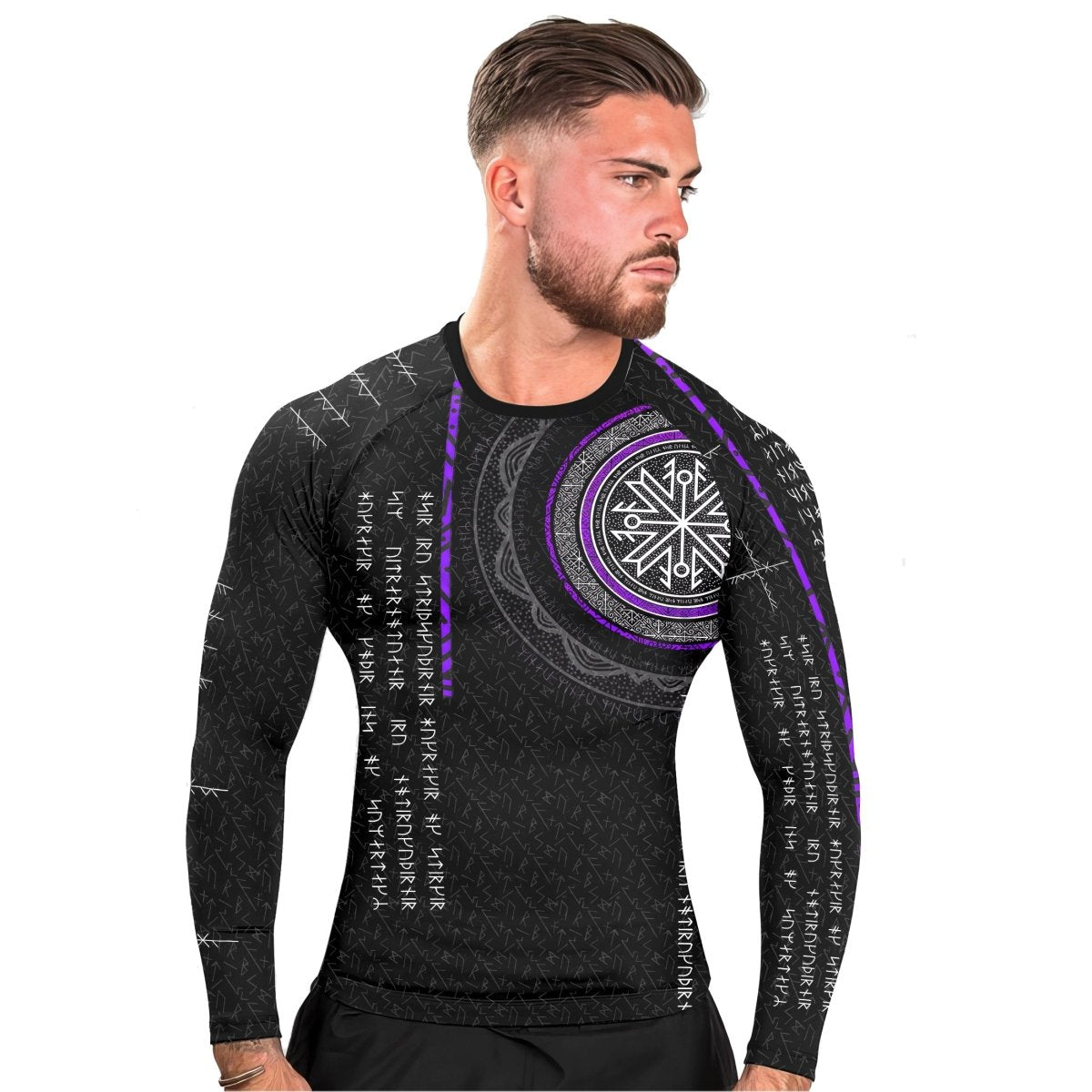 Viking Norse Rune Men's Long Sleeve Rash Guard - BattleFitGear