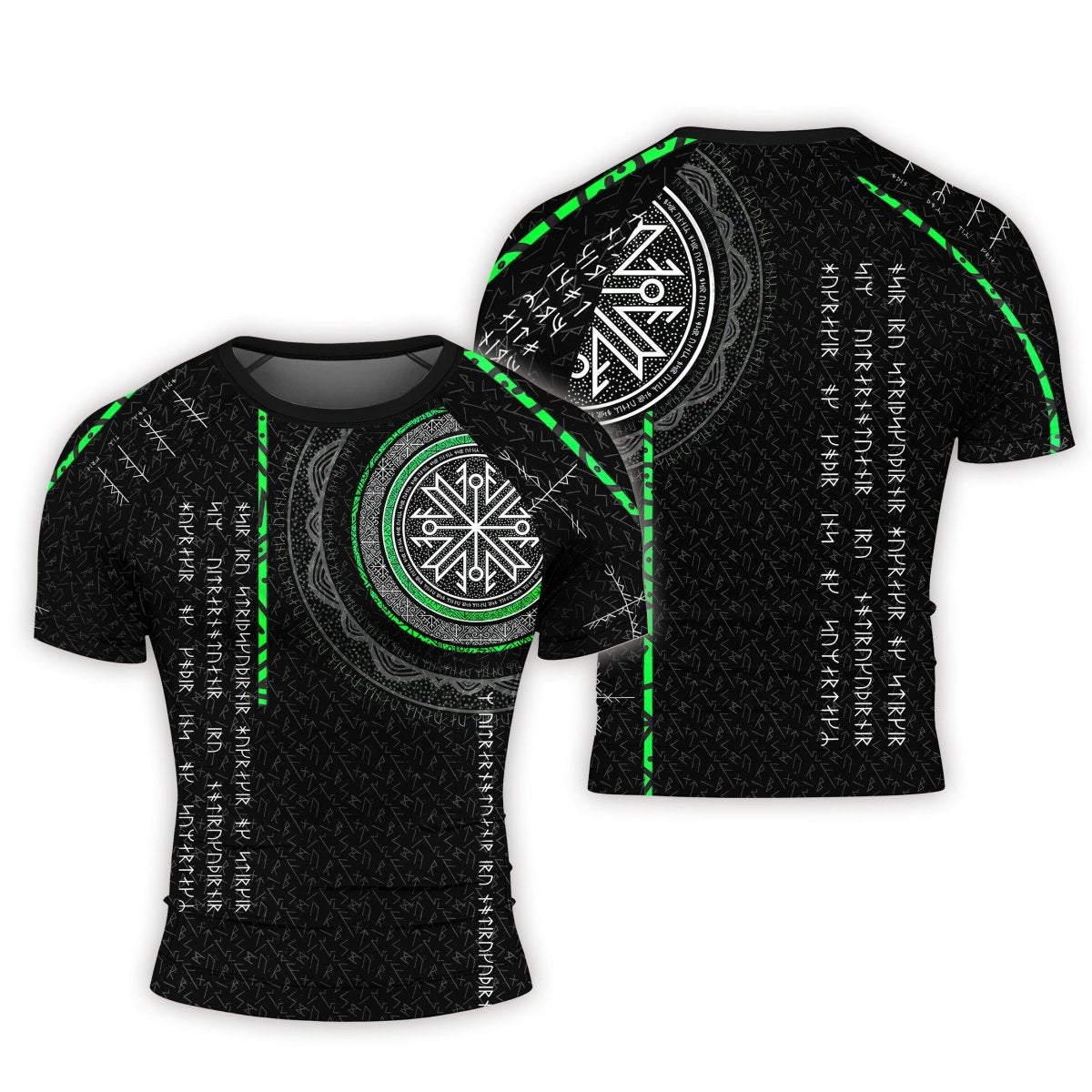 Viking Norse Rune Men's Short Sleeve Rash Guard - BattleFitGear