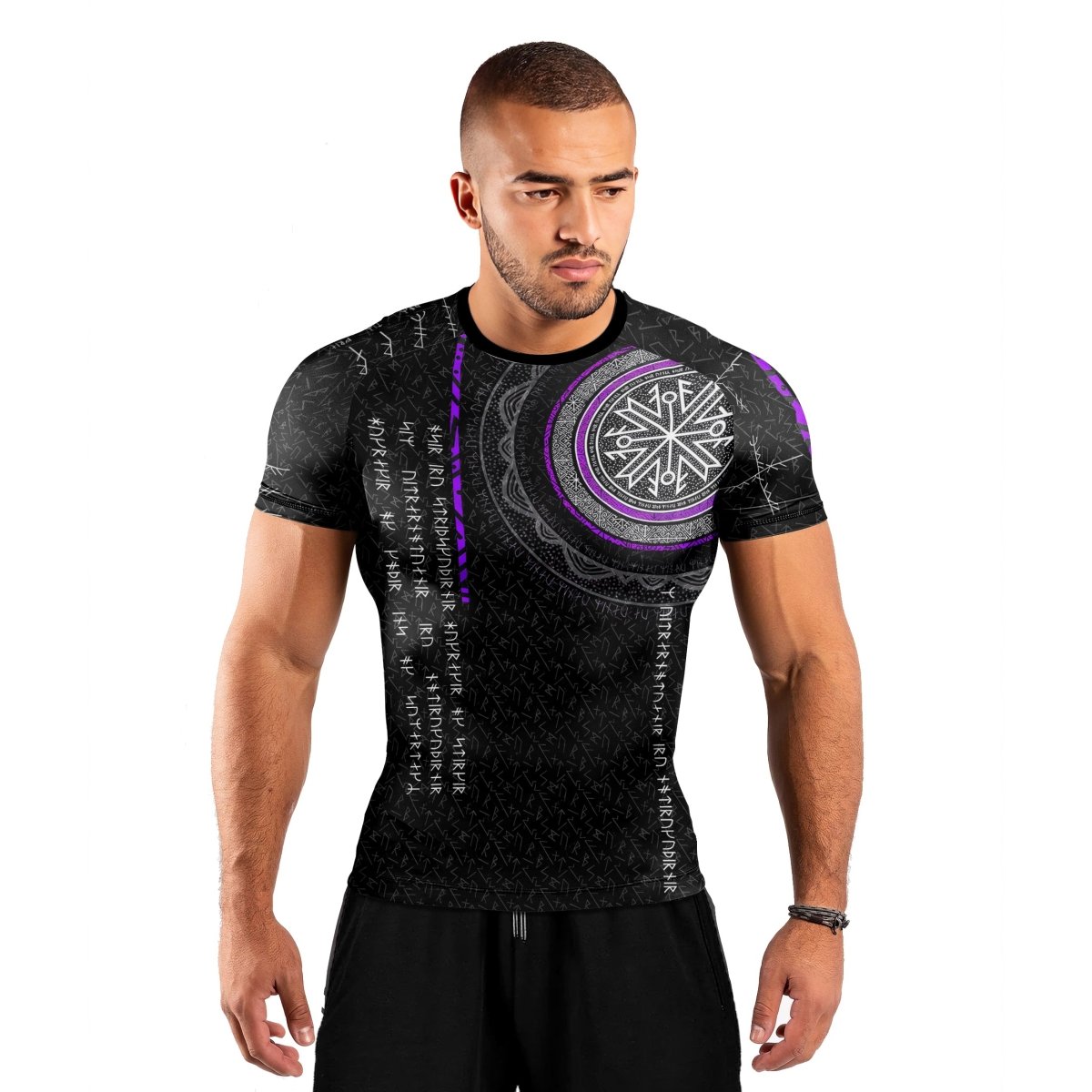 Viking Norse Rune Men's Short Sleeve Rash Guard - BattleFitGear