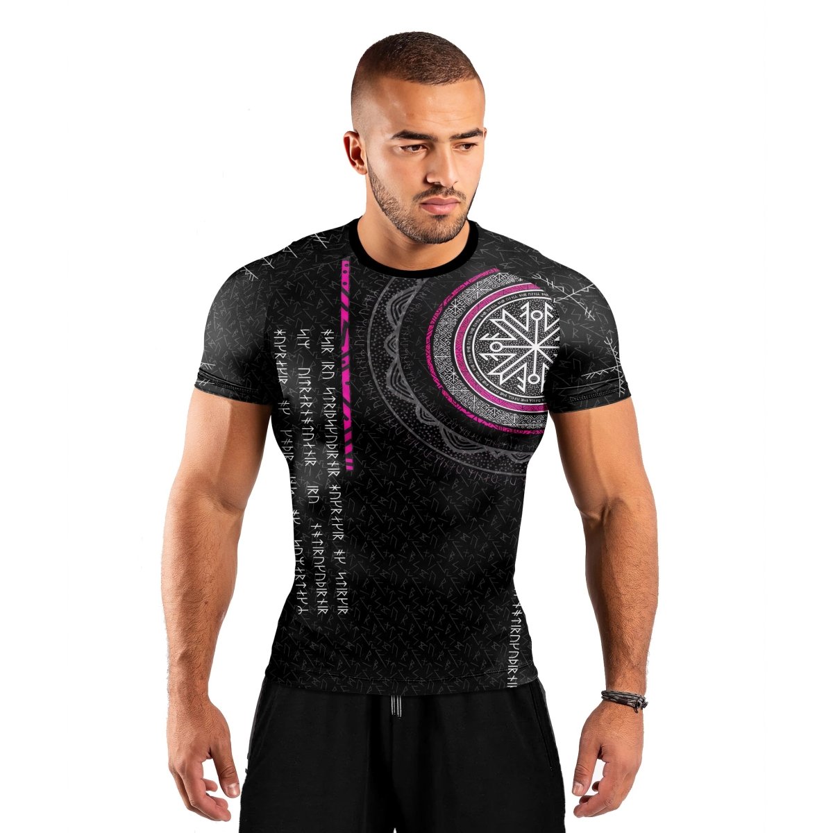 Viking Norse Rune Men's Short Sleeve Rash Guard - BattleFitGear