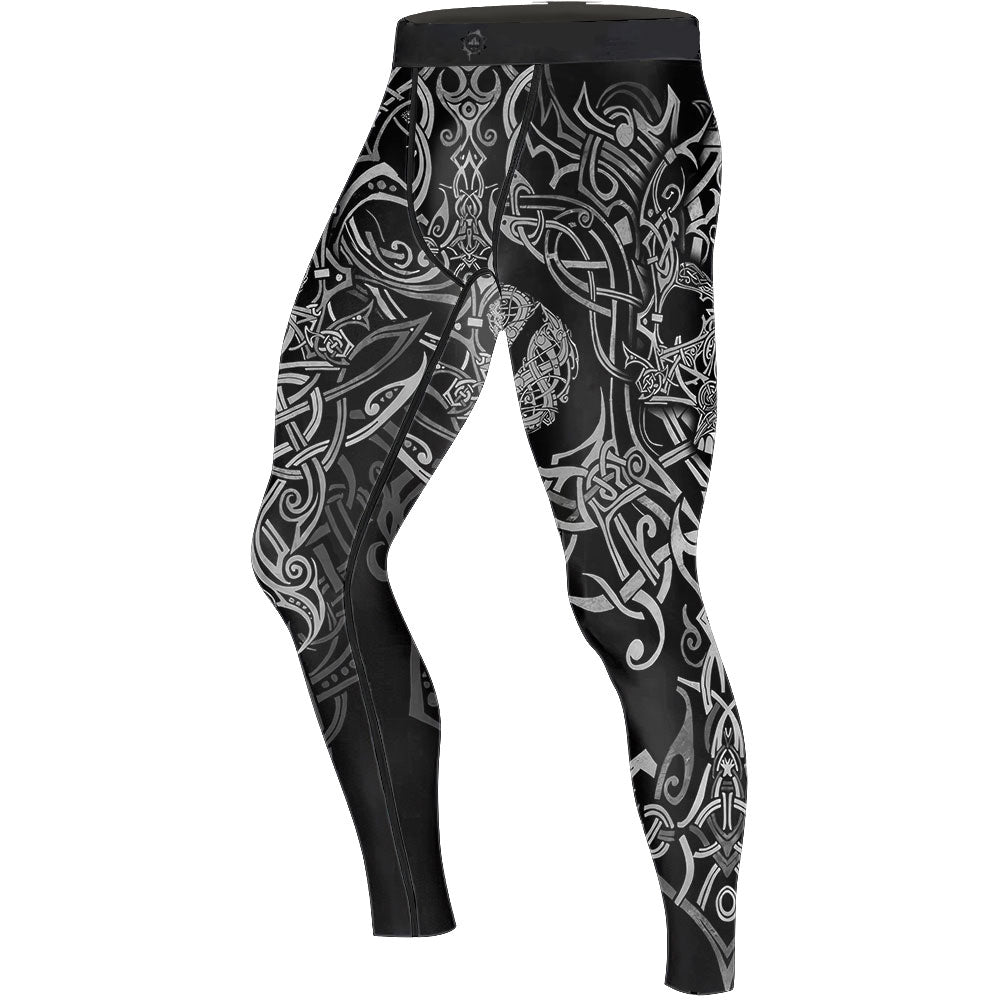Viking Norse Skull Men's Compression Leggings