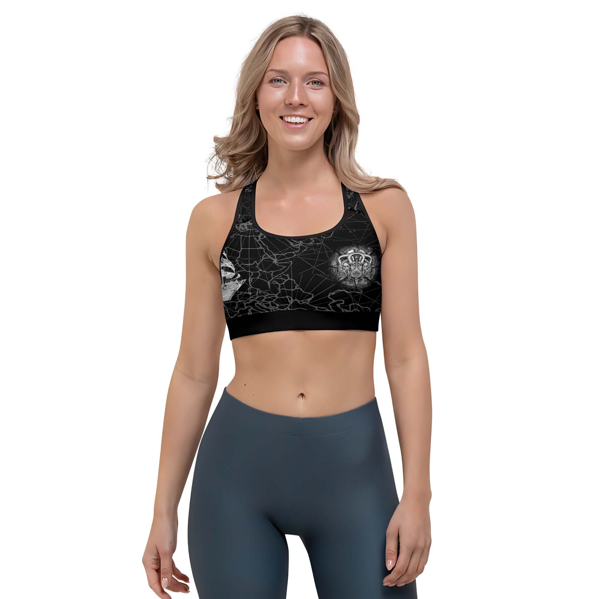 Viking Pirate Ship Women's Sports Bra