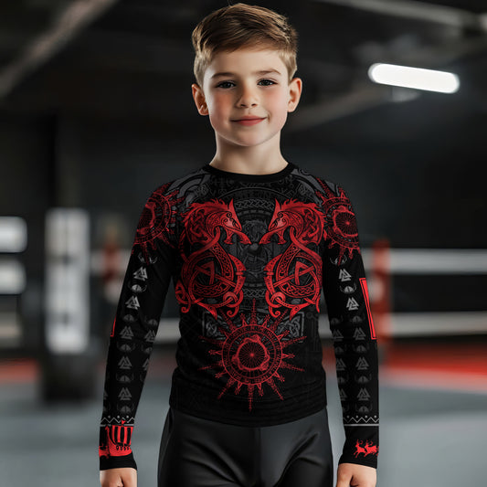 Viking Red Dragon Kids Rash Guard