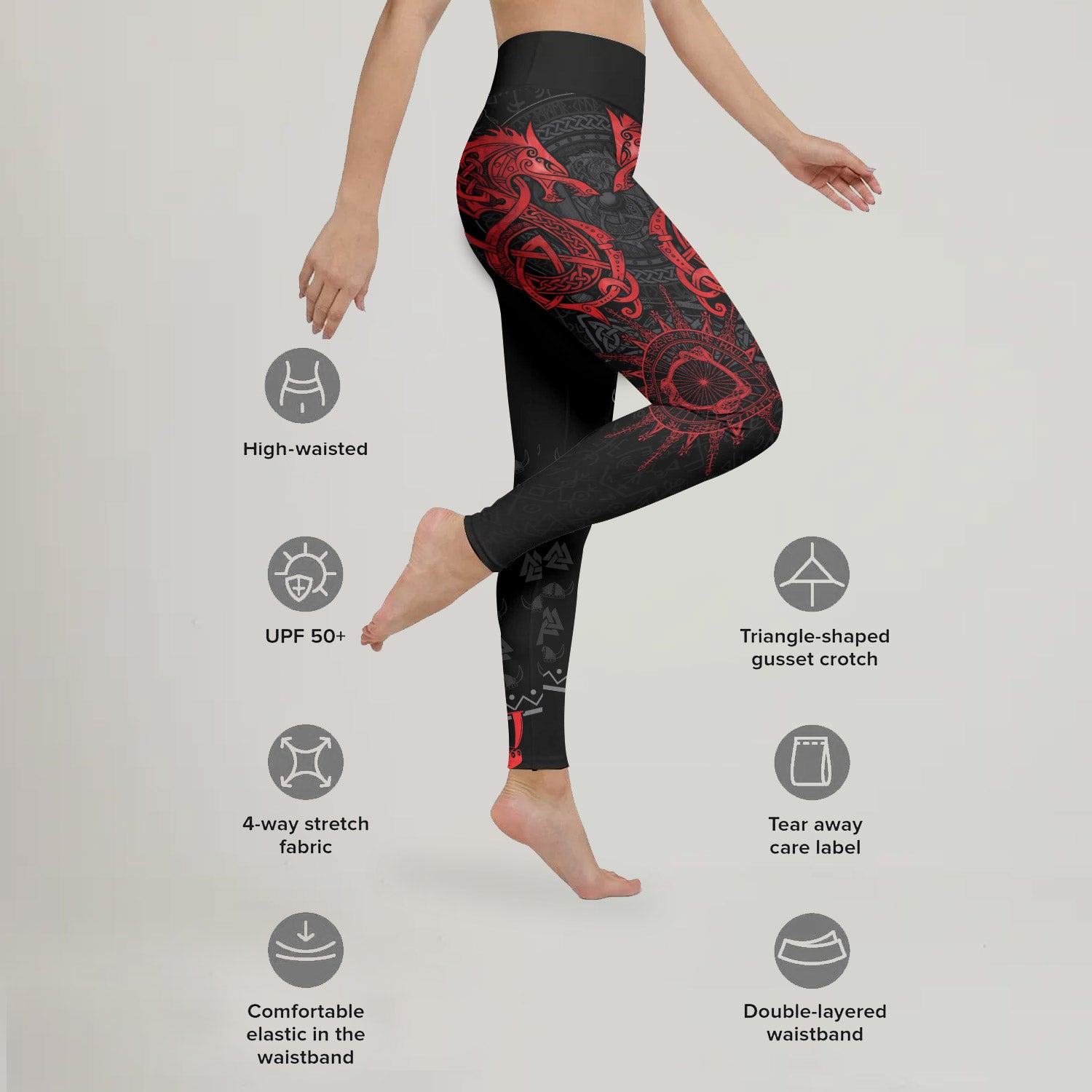 Viking Red Dragon Leggings