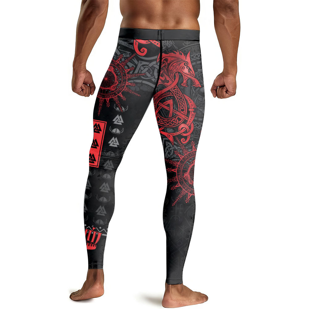 Viking Red Dragon Men's Compression Leggings