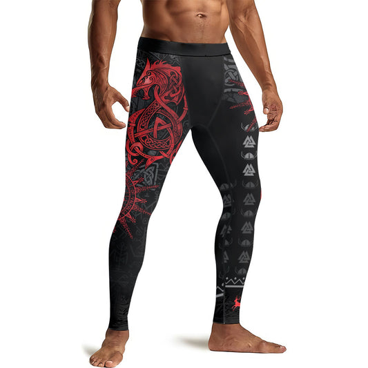 Viking Red Dragon Men's Compression Leggings