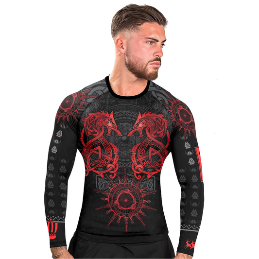 Viking Red Dragon Men's Long Sleeve Rash Guard