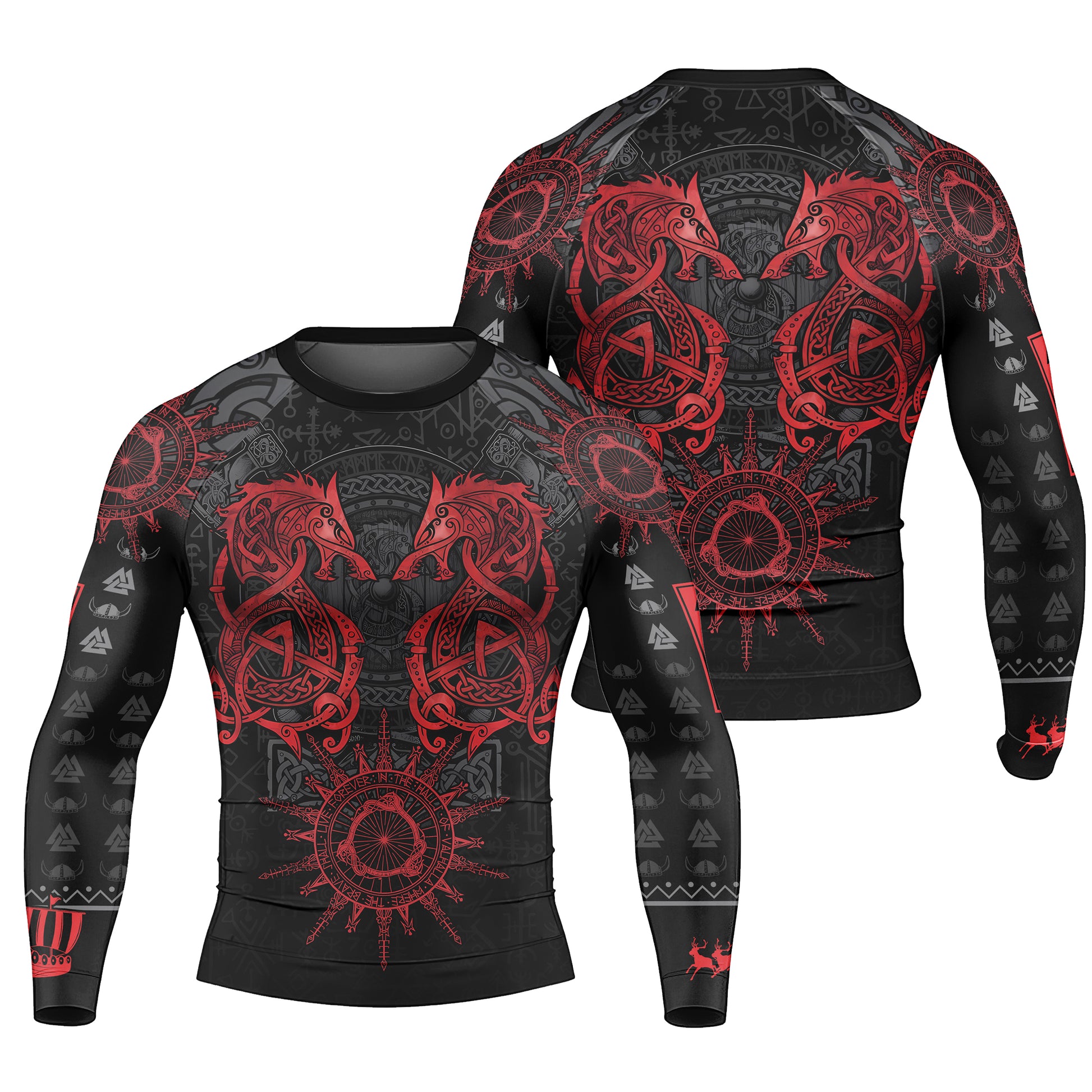 Viking Red Dragon Men's Long Sleeve Rash Guard