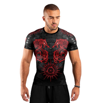 Viking Red Dragon Men's Short Sleeve Rash Guard