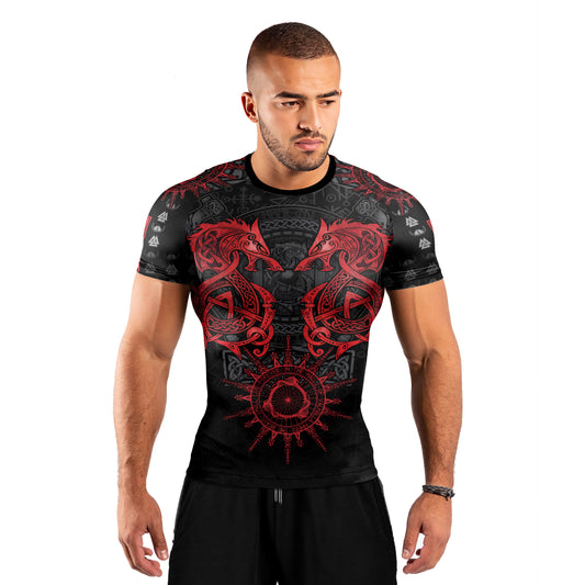 Viking Red Dragon Men's Short Sleeve Rash Guard