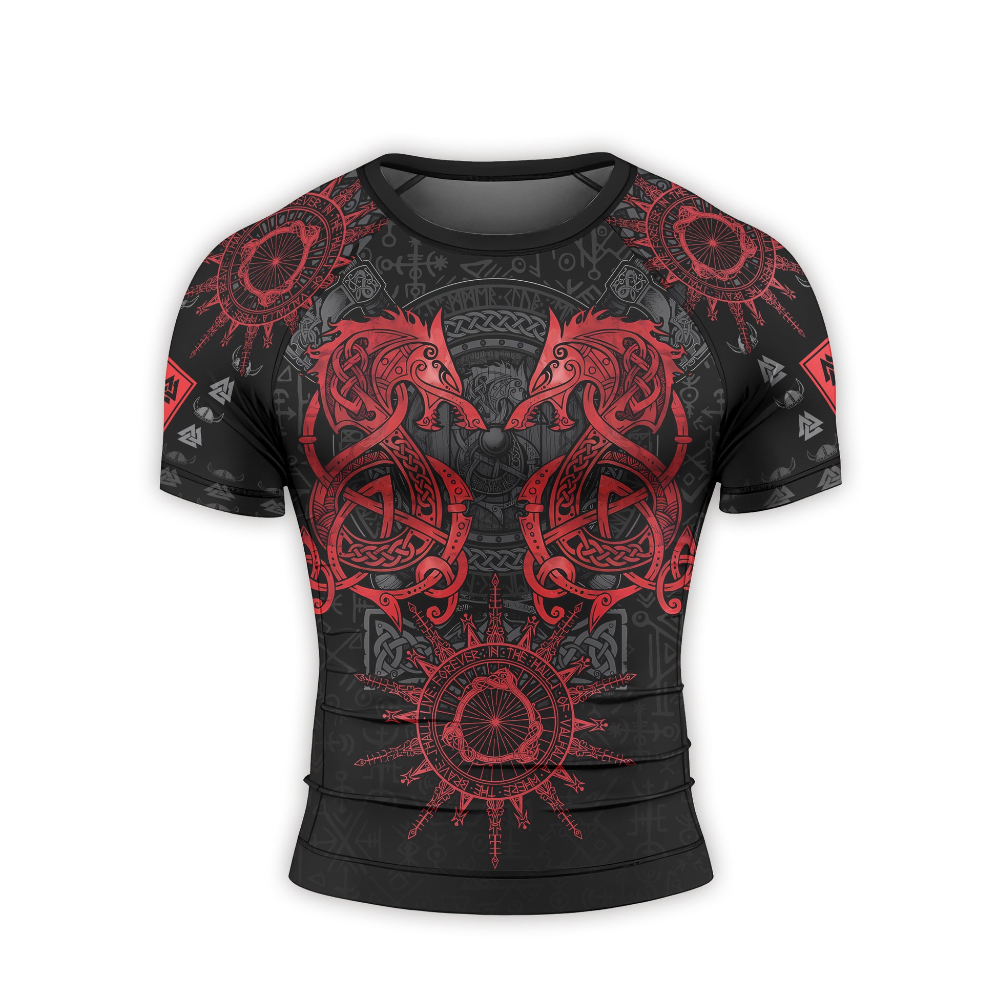 Viking Red Dragon Men's Short Sleeve Rash Guard