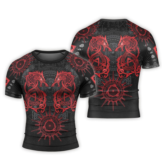 Viking Red Dragon Men's Short Sleeve Rash Guard