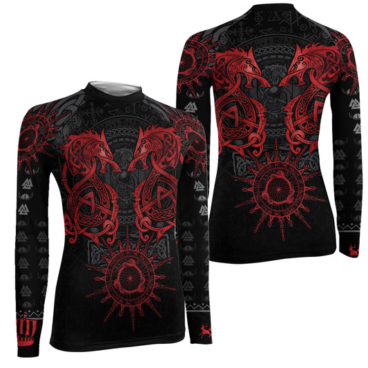 Viking Red Dragon Women's Long Sleeve Rash Guard