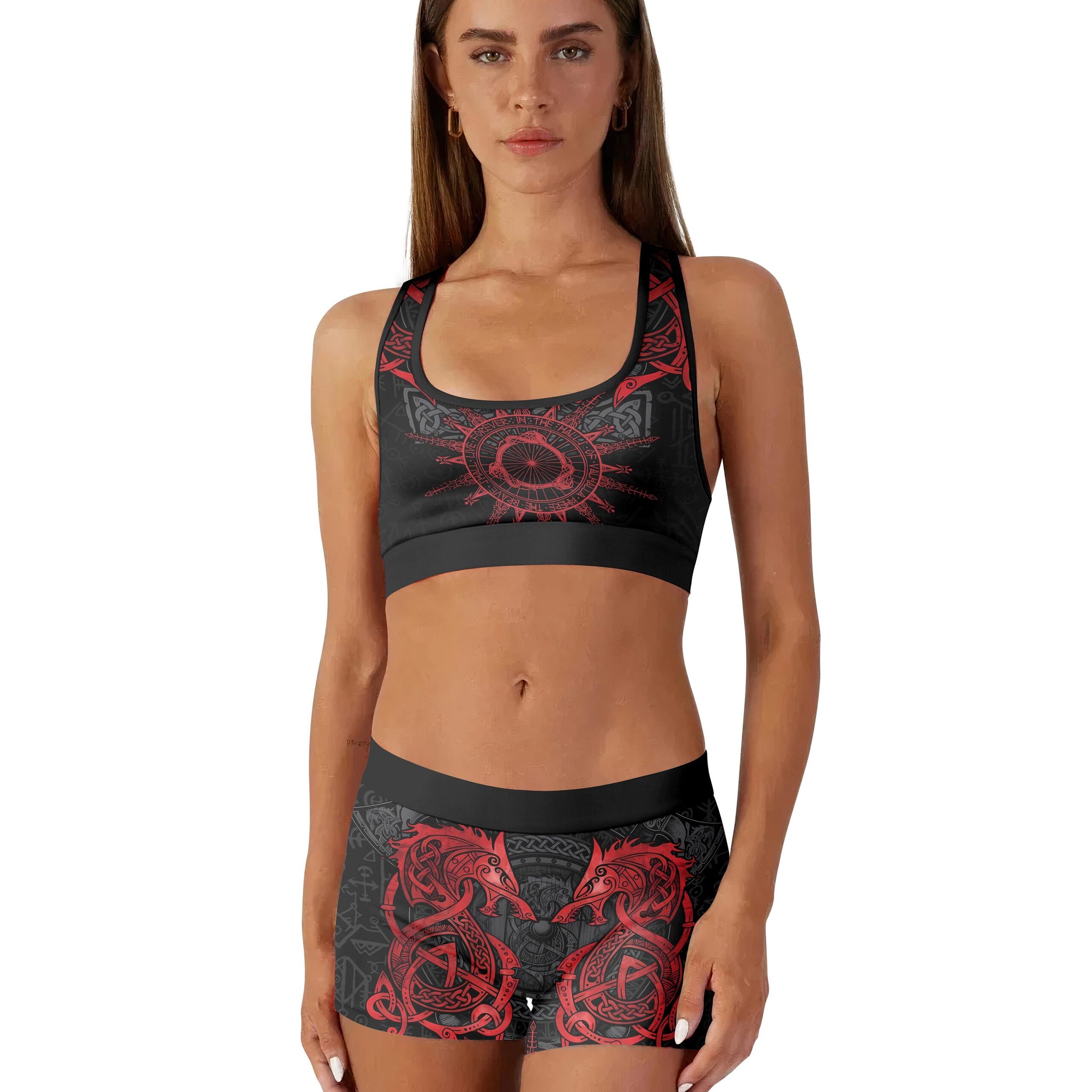 Viking Red Dragon Women's Padded Sports Bra