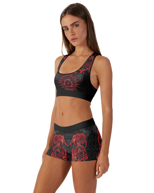 Viking Red Dragon Women's Padded Sports Bra
